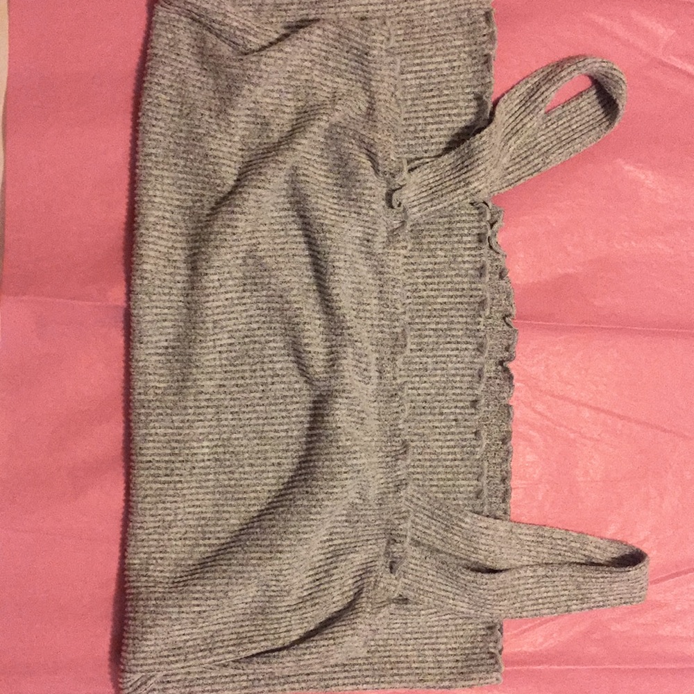 American Eagle soft and sexy large crop gray tank
